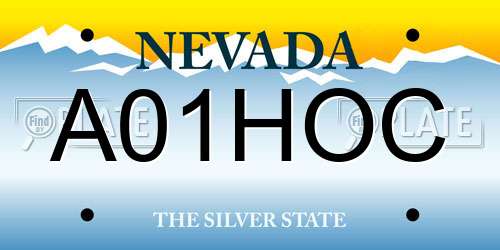 A01HOC Nevada License Plate