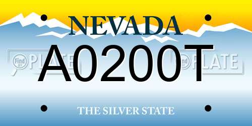 A0200T Nevada License Plate
