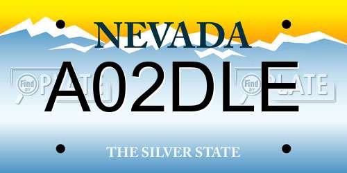 A02DLE Nevada License Plate
