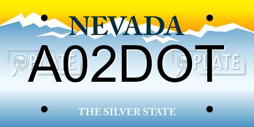 A02DOT Nevada License Plate