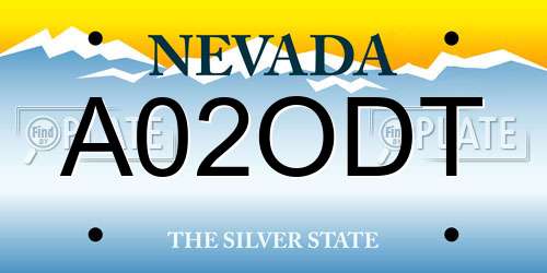 A02ODT Nevada License Plate