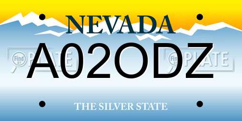 A02ODZ Nevada License Plate
