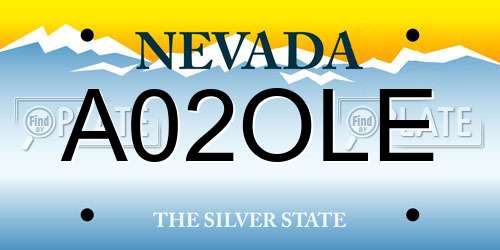 A02OLE Nevada License Plate