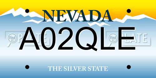 A02QLE Nevada License Plate