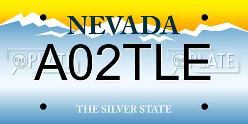 A02TLE Nevada License Plate