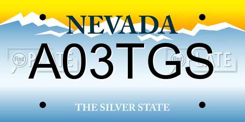 A03TGS Nevada License Plate
