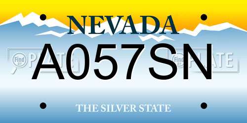 A057SN Nevada License Plate