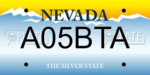 A05BTA Nevada License Plate