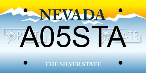 A05STA Nevada License Plate