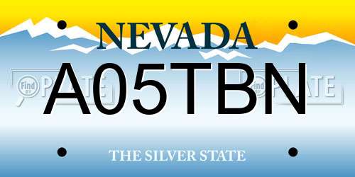 A05TBN Nevada License Plate