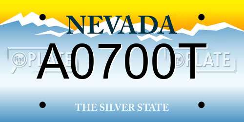 A0700T Nevada License Plate