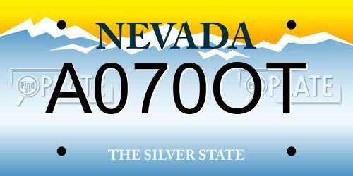 A070OT Nevada License Plate