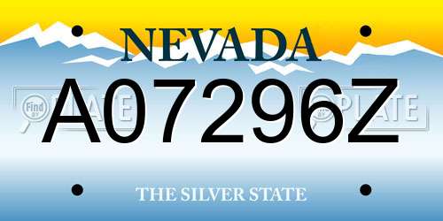 A07296Z Nevada License Plate