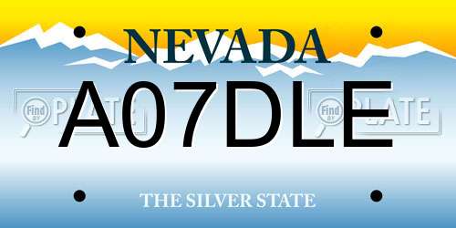 A07DLE Nevada License Plate
