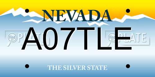 A07TLE Nevada License Plate