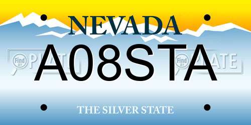 A08STA Nevada License Plate