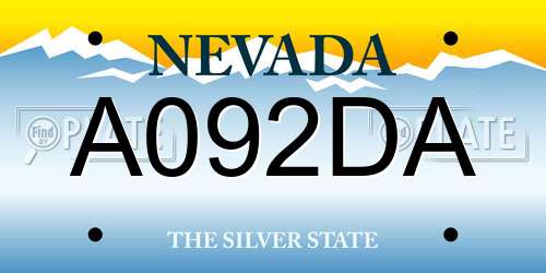 A092DA Nevada License Plate