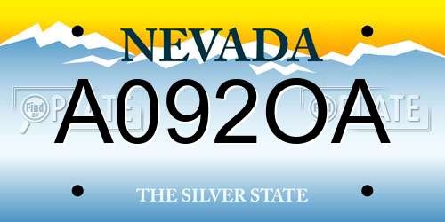 A092OA Nevada License Plate