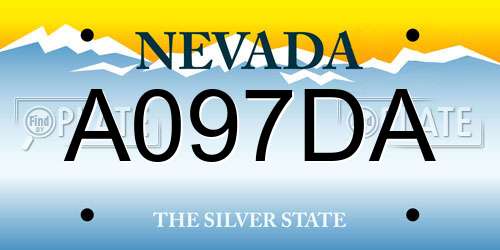 A097DA Nevada License Plate