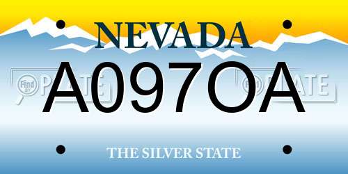 A097OA Nevada License Plate