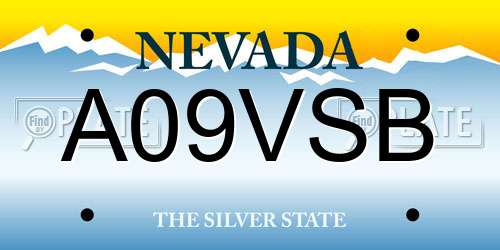 A09VSB Nevada License Plate
