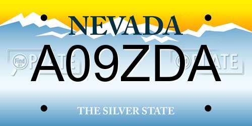 A09ZDA Nevada License Plate