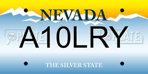 A10LRY Nevada License Plate