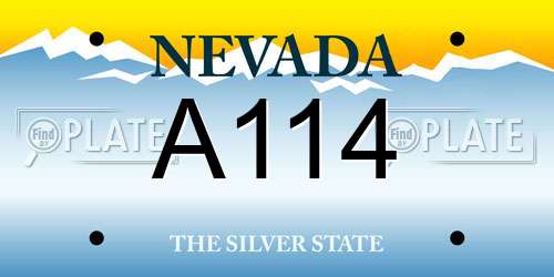 A114 Nevada License Plate
