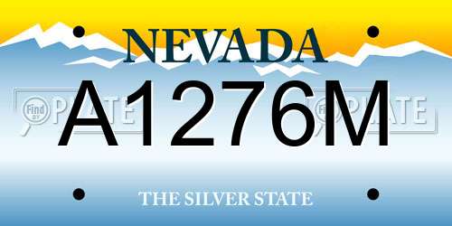 A1276M Nevada License Plate