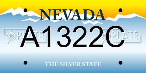 A1322C Nevada License Plate