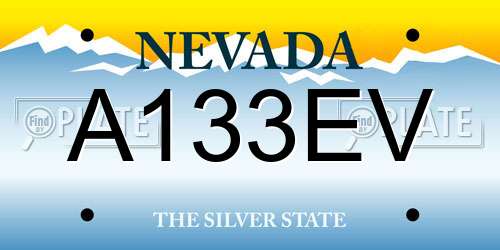 A133EV Nevada License Plate