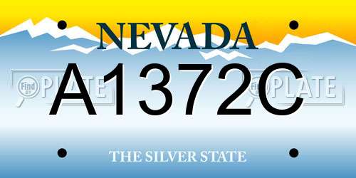 A1372C Nevada License Plate