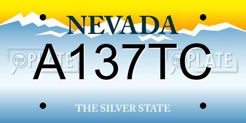 A137TC Nevada License Plate