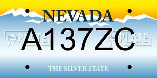 A137ZC Nevada License Plate