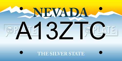 A13ZTC Nevada License Plate
