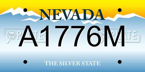 A1776M Nevada License Plate