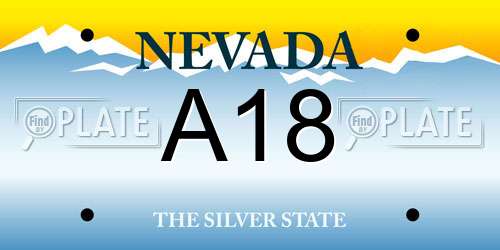 A18 Nevada License Plate