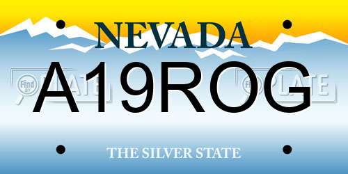 A19ROG Nevada License Plate