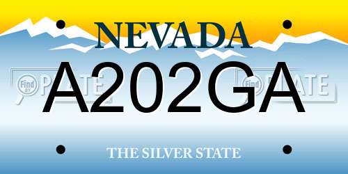A202GA Nevada License Plate