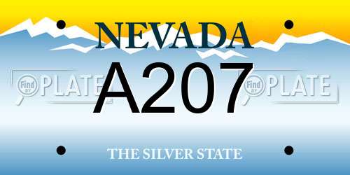 A207 Nevada License Plate