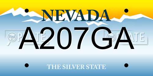A207GA Nevada License Plate