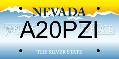 A20PZI Nevada License Plate