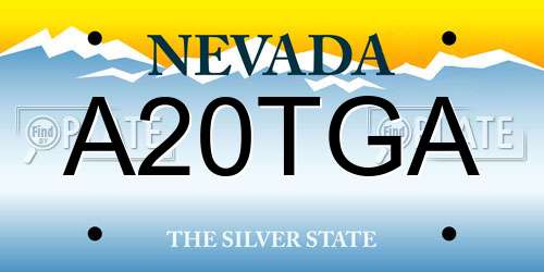A20TGA Nevada License Plate
