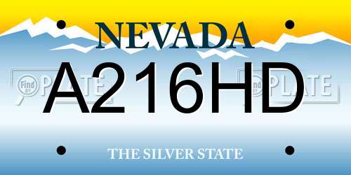 A216HD Nevada License Plate