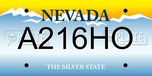 A216HO Nevada License Plate