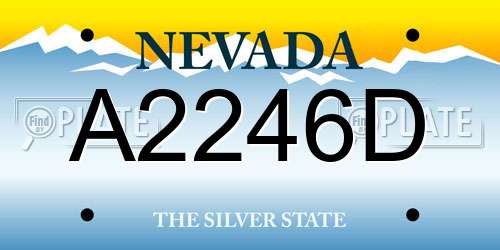 A2246D Nevada License Plate