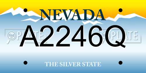 A2246Q Nevada License Plate
