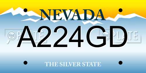 A224GD Nevada License Plate