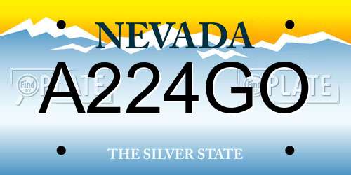 A224GO Nevada License Plate