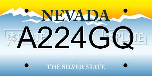 A224GQ Nevada License Plate